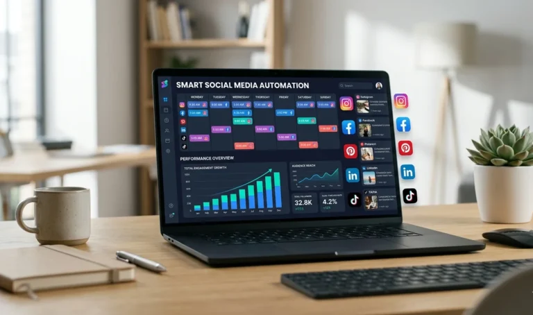 laptop showing different automation tools