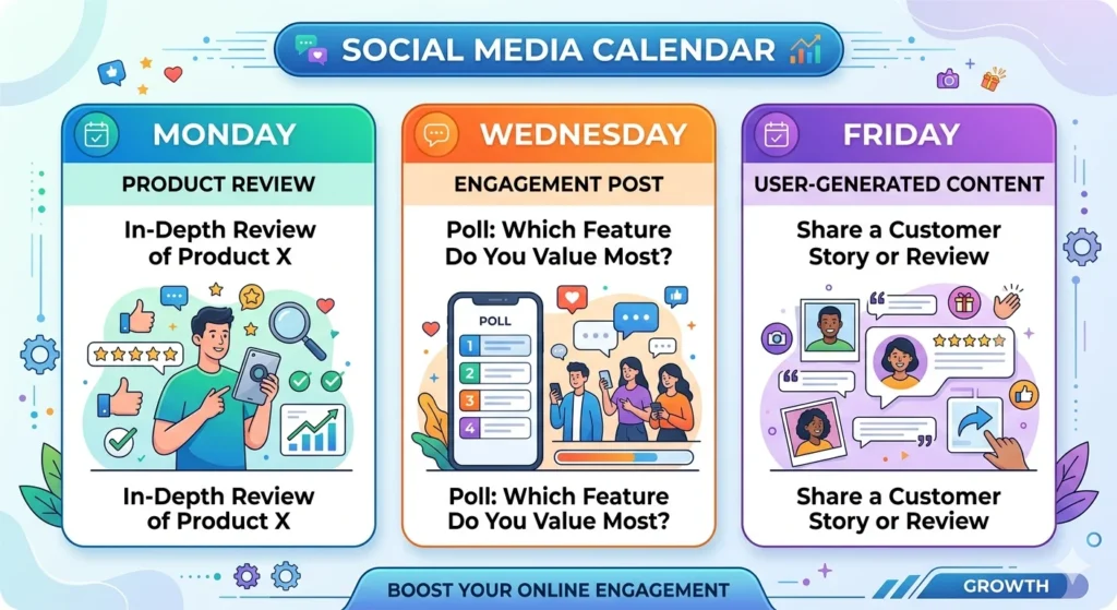 infographic of social media calendar