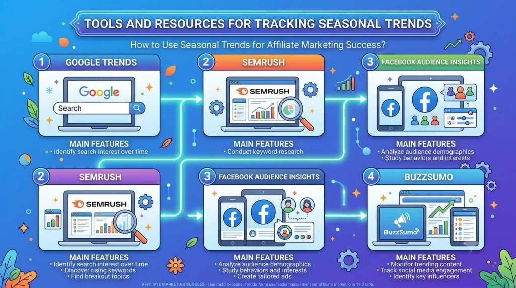 infographic image of Tools and Resources for Tracking Seasonal Trends 